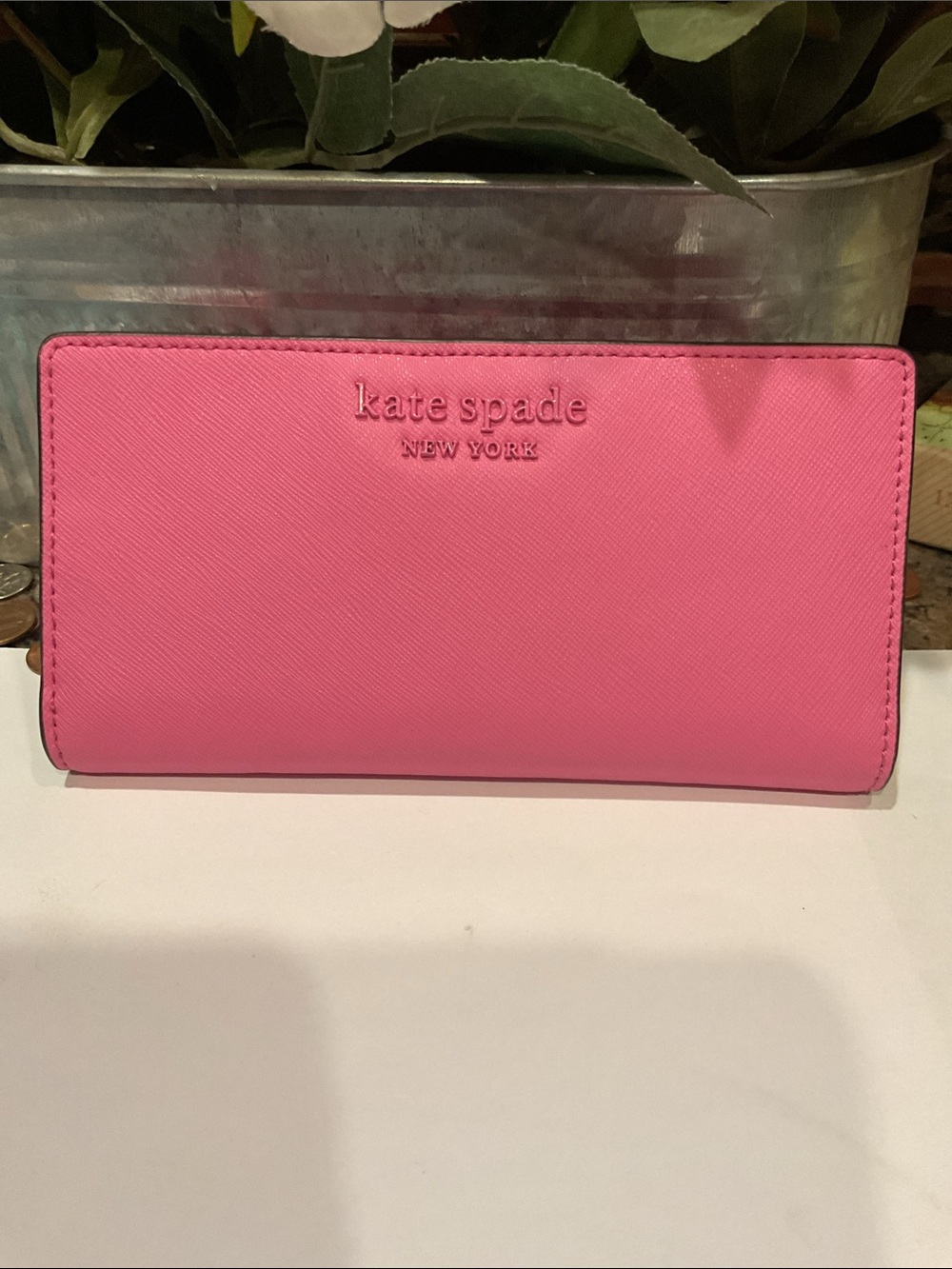 Pink Kate Spade continental wallet
